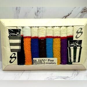 New vintage Hi-Jax Fine Coasters, Terry cloth drink sleeve